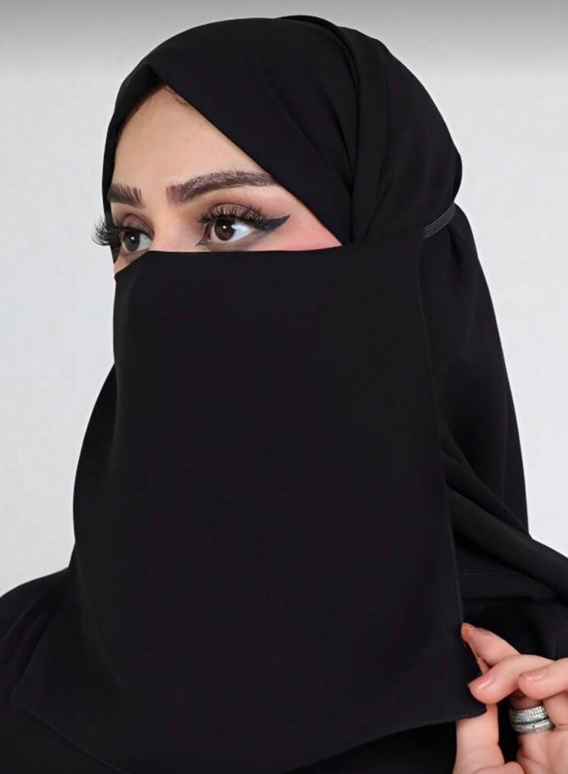 بهنس لثام ( قصير ) بمطاط رأس نقاب كويتي لثام للوجه لثام أنف وفم لثام نسائي لثامة نقاب مع لثام نقاب بلثام قناع نسائي قناع أنف وفم غطاء وجه مطاطي لثمة مريح لثام يومي لثام خفيف لثام عملي نقاب بمطاط لثام فري سايز لثام للسفر لثام للصلاة لثام صيف - Image 1