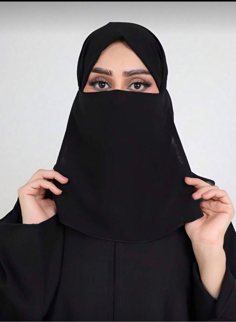 بهنس لثام ( قصير ) بمطاط رأس نقاب كويتي لثام للوجه لثام أنف وفم لثام نسائي لثامة نقاب مع لثام نقاب بلثام قناع نسائي قناع أنف وفم غطاء وجه مطاطي لثمة مريح لثام يومي لثام خفيف لثام عملي نقاب بمطاط لثام فري سايز لثام للسفر لثام للصلاة لثام صيف - Image 2