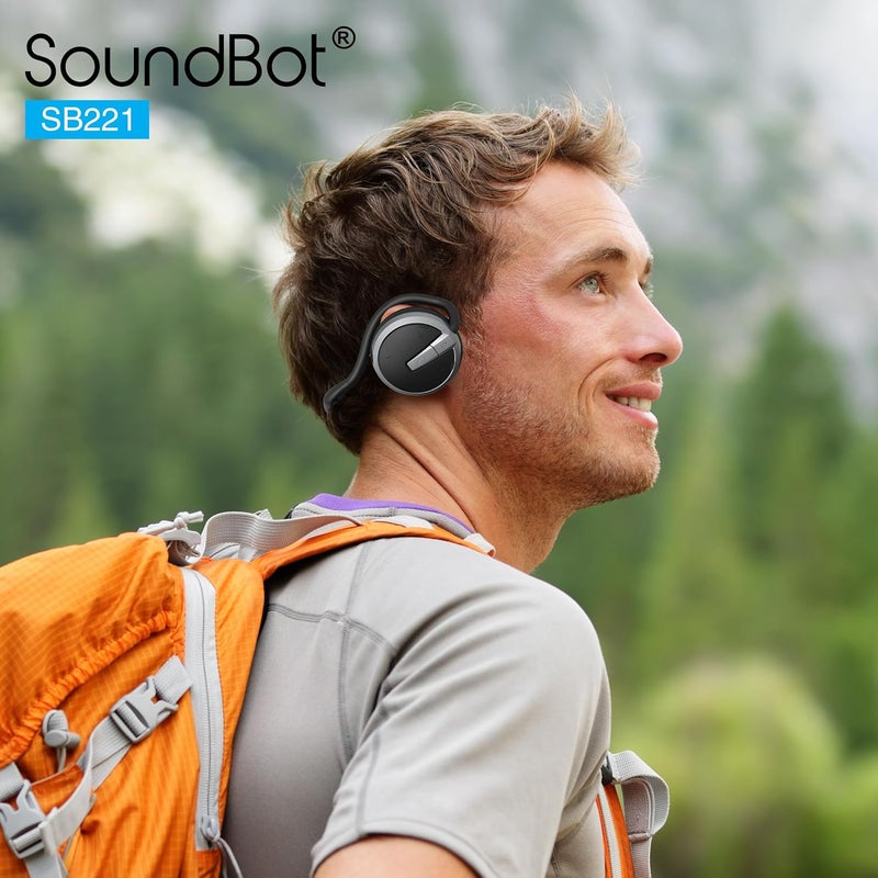 SoundBot SB221 HD Wireless Bluetooth 4.0 Headset Sports-Active Headphone for 20Hrs Music Streaming & 25Hrs HandsFree Calling w/Sweat Resistant Ergonomic Secure-Fit Design & Voice Command Support Black - Image 4