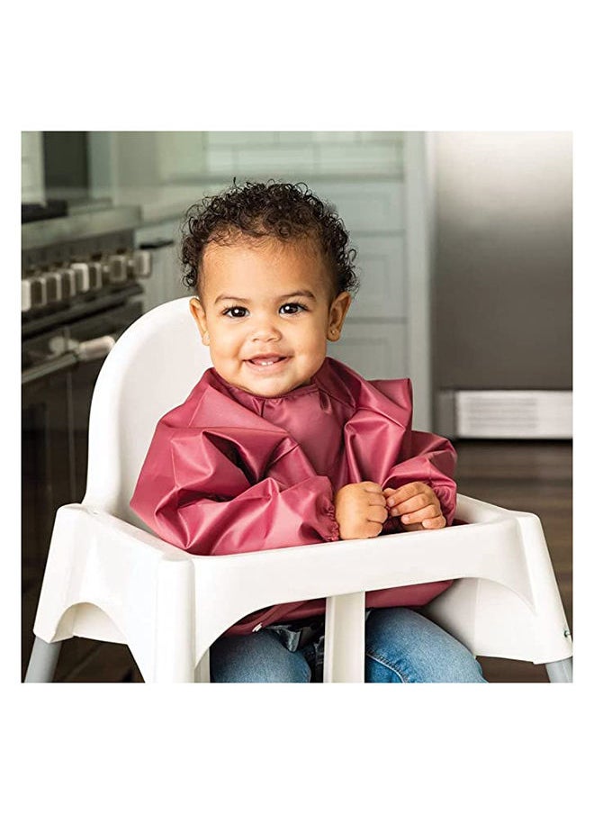 Tiny Twinkle Pack Of 2 Full Sleeve Bib - Rose & Burgundy, Small  - Image 3