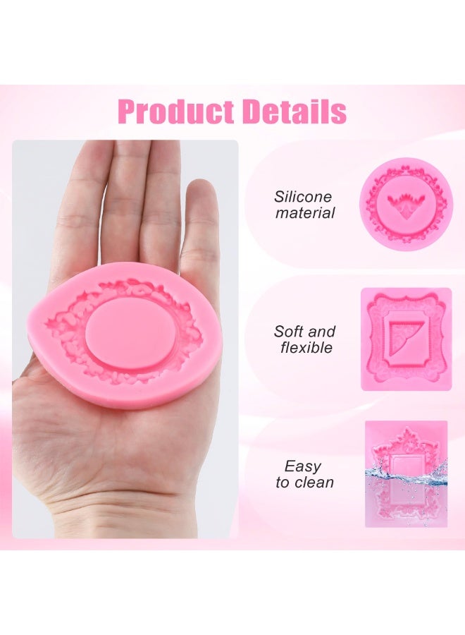 4Pcs Baroque Mini Frame Silicone Molds, Multi Sizes, Baking Mold for Cake Decoration, Candy, Chocolate & Air Dry Clay DIY Crafts - Image 4