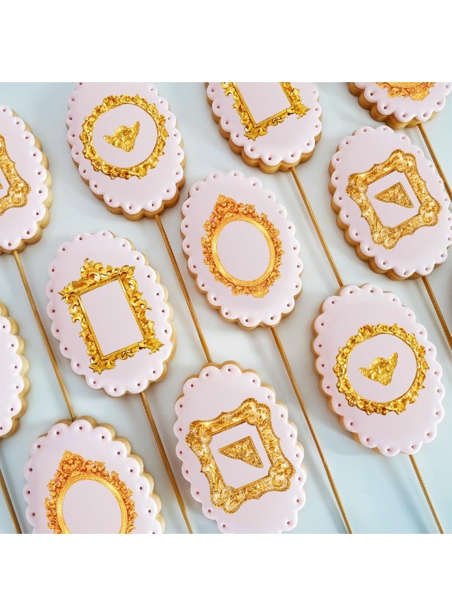 4Pcs Baroque Mini Frame Silicone Molds, Multi Sizes, Baking Mold for Cake Decoration, Candy, Chocolate & Air Dry Clay DIY Crafts - Image 2