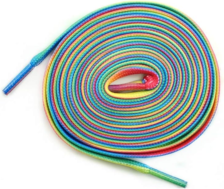 Decker Flat Wide Rainbow Shoelaces 2 Pairs Lace for Roller Skates Hockey Skates Boots and Regular Shoes - Image 3