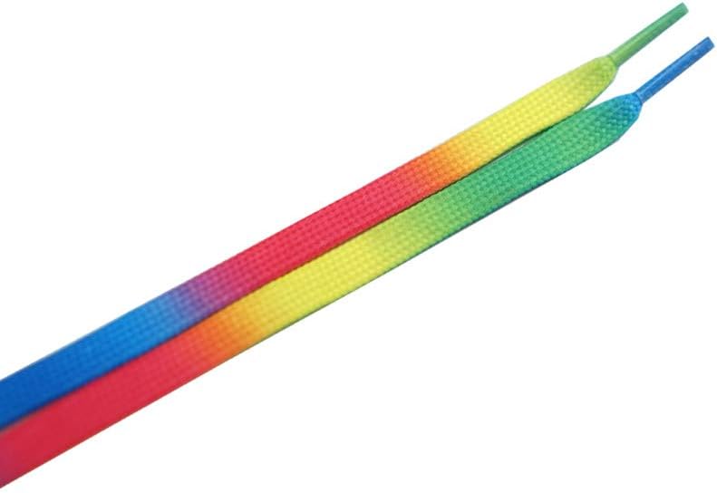 Decker Flat Wide Rainbow Shoelaces 2 Pairs Lace for Roller Skates Hockey Skates Boots and Regular Shoes - Image 2