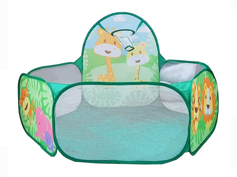 Mummy Please® Jungle Theme Pop-Up Ball Pool (Without Balls) Play Tent for Kids, X-X-Large Size, Multi-Coloured, Ages 1-3 Years - Image 1
