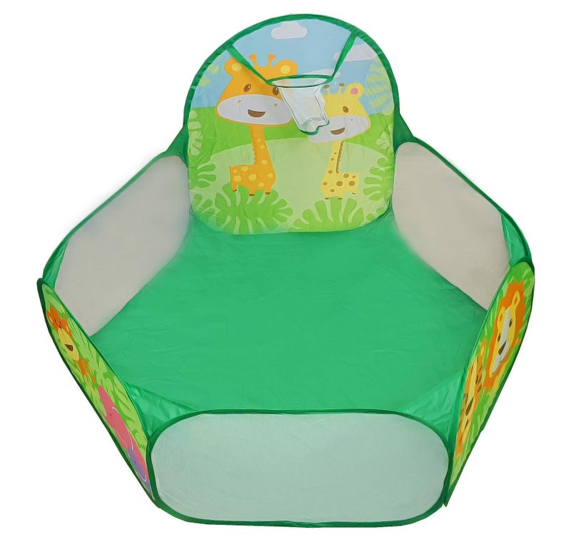 Mummy Please® Jungle Theme Pop-Up Ball Pool (Without Balls) Play Tent for Kids, X-X-Large Size, Multi-Coloured, Ages 1-3 Years - Image 3