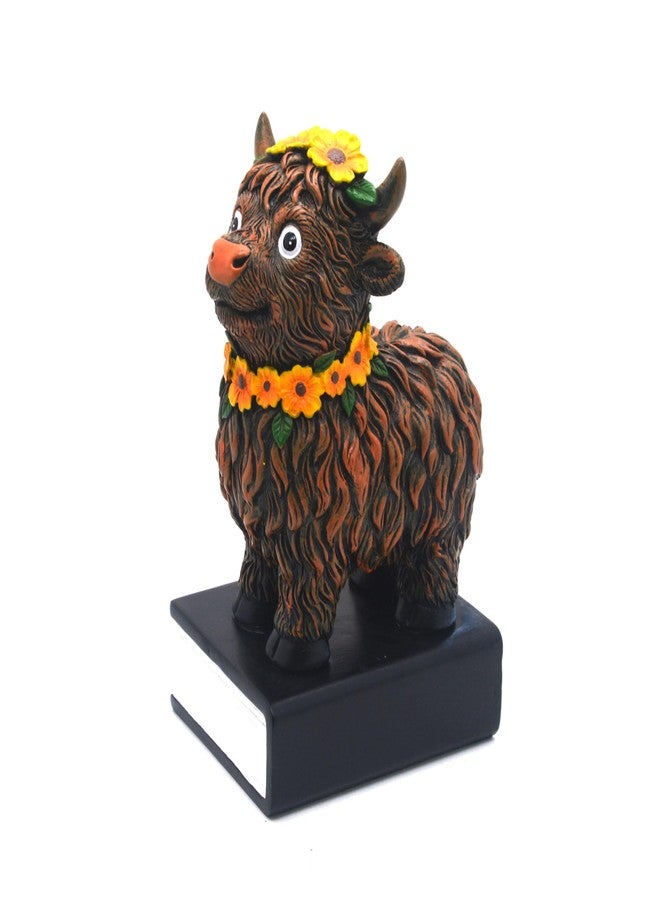 MONMOB Highland Cow Bookends Highland Cow Statues Bookends for Heavy Books with Anti-Slip Base Book Holders for Home Office Decor Decorative Bookends for Shelves - Image 2