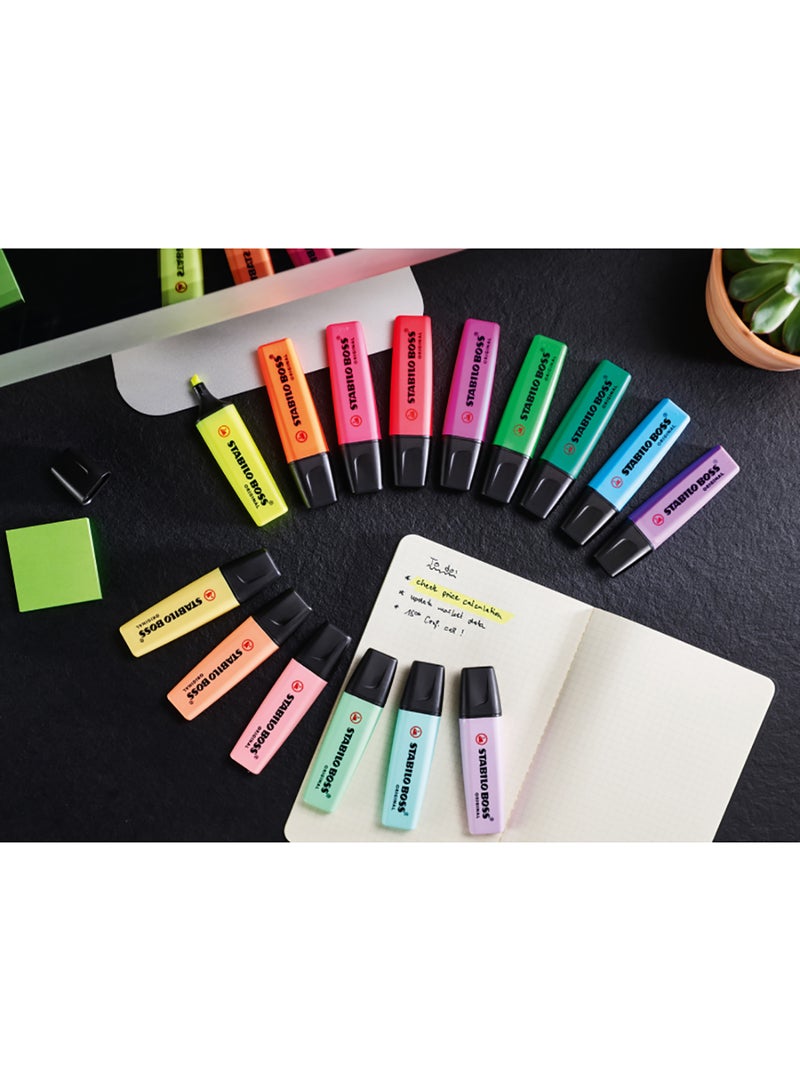 STABILO Highlighter Pen - Boss Original Deskset of 15 Assorted Pastel and Neon Colours - Image 5