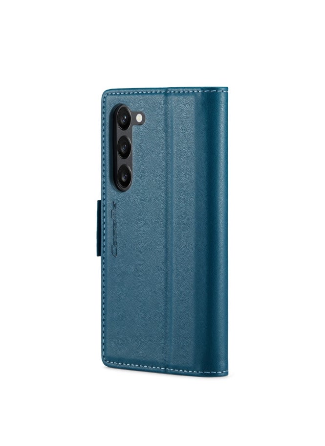 CaseMe - Flip Wallet Case For Samsung Galaxy S24 plus [RFID Blocking] PU Leather Wallet Flip Folio Case with Card Holder Kickstand Shockproof Phone Cover (Blue) - Image 1