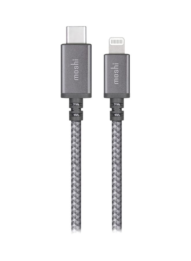 موشي كابل إنتيجرا USB-C فضي رمادي - Image 1