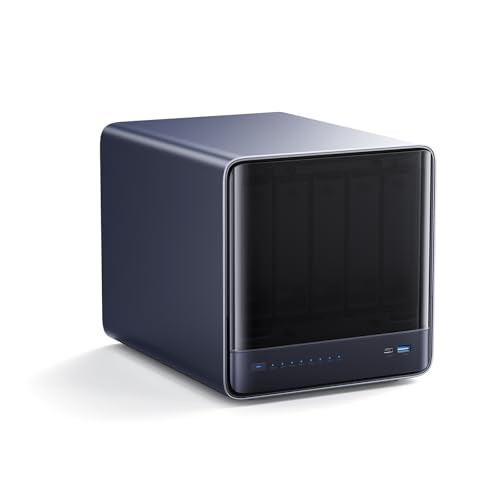 MINISFORUM N5 Pro AI NAS with AMD Ryzen AI 9 HX Pro 370, 2x SODIMM DDR5-5600MHz Slot(ECC Support), 128GB SSD, 1xHDMI+2xUSB4 Outputs, 5x HDD Slot, M.2 2230/2280/22110/U.2 slots, 5GbE+10GbE Lan Port NAS - Image 1