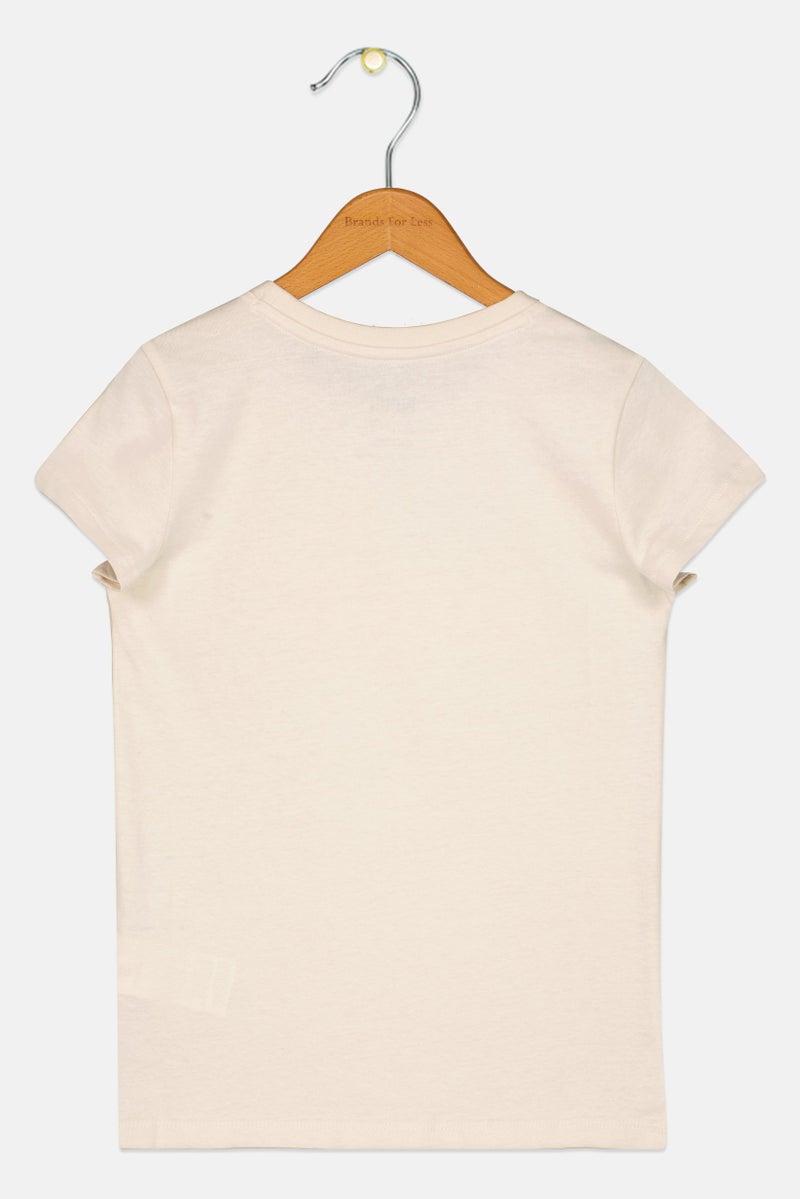 PUMA Kids Girl Short Sleeve Outdoor T-Shirt, Beige - Image 2