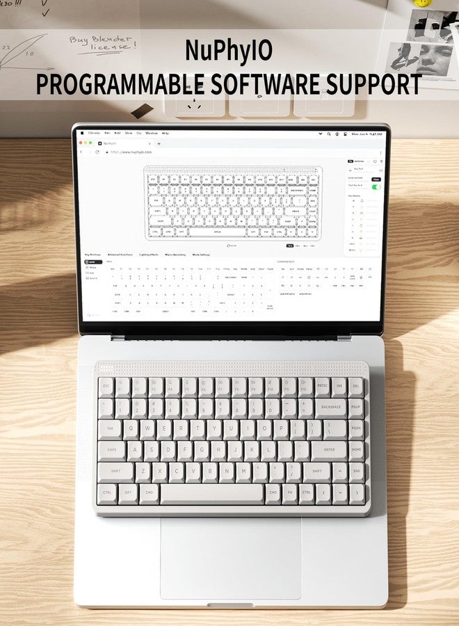 NuPhy Node75 Wireless Mechanical Keyboard, 75% Hot Swappable Custom Low Profile Keyboard, 84 keys Computer Gaming Keyboards, Supports Touch Gestures, PBT Keycaps, RGB Backlit, Bluetooth/2.4GHz/USB-C - Image 3