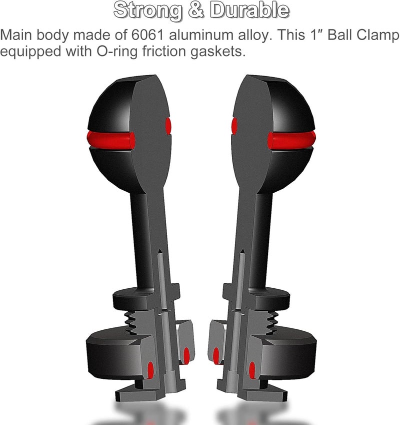 MINIFOCUS 1" Ball Head Cold Shoe Base Adapter, Universal Ball Joint Bracket with Cold Shoe Base Adapter for Diving Light Underwater Camera Waterproof Housings Case Video/Flash/Strobe Hot Shoes - Image 3