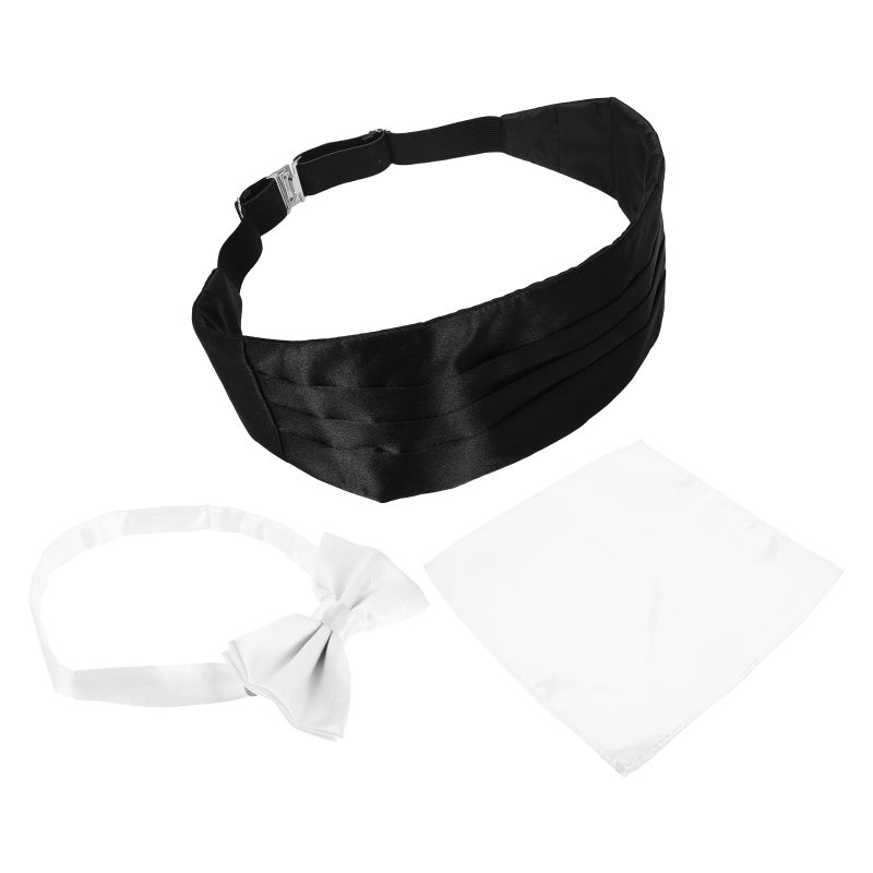 1 Set Cummerbund For Men: Men'S Tuxedo Accessories Set - Adjustable Tie Formal Cummerbund And Pocket For Weddings Parties And Formal Events - Image 1