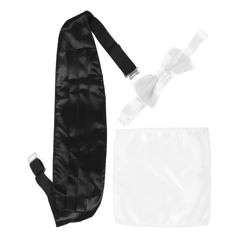 1 Set Cummerbund For Men: Men'S Tuxedo Accessories Set - Adjustable Tie Formal Cummerbund And Pocket For Weddings Parties And Formal Events - Image 3