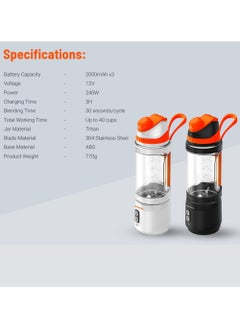 240W 6 Blade Portable Blender 700ml with Functional Design, Powerful Motor Ice Crusher, Blending Time 30 Seconds/Cycle, Innovative Rotation Technology - White - pzsku/ZA0A25DB61E83BB2C6382Z/45/_/1729942796/69a2687f-ea00-445e-a6d1-4629bcfa59f5