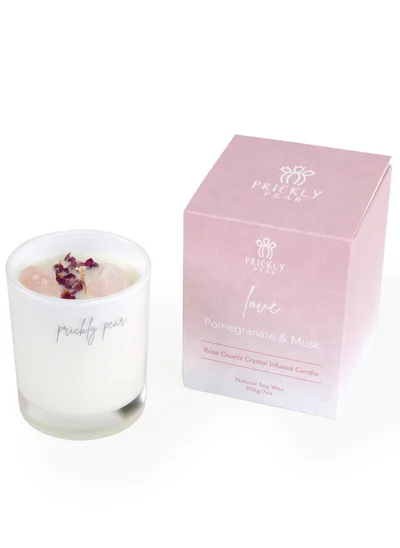 Prickly Pear Prickly Pear Love Rose Quartz Crystal Candle