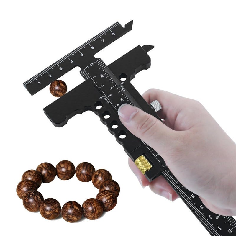 Woodworking Scriber T Shape Aluminum Alloy Ruler 9 Inch Caliper With Fine Tuning - Image 3