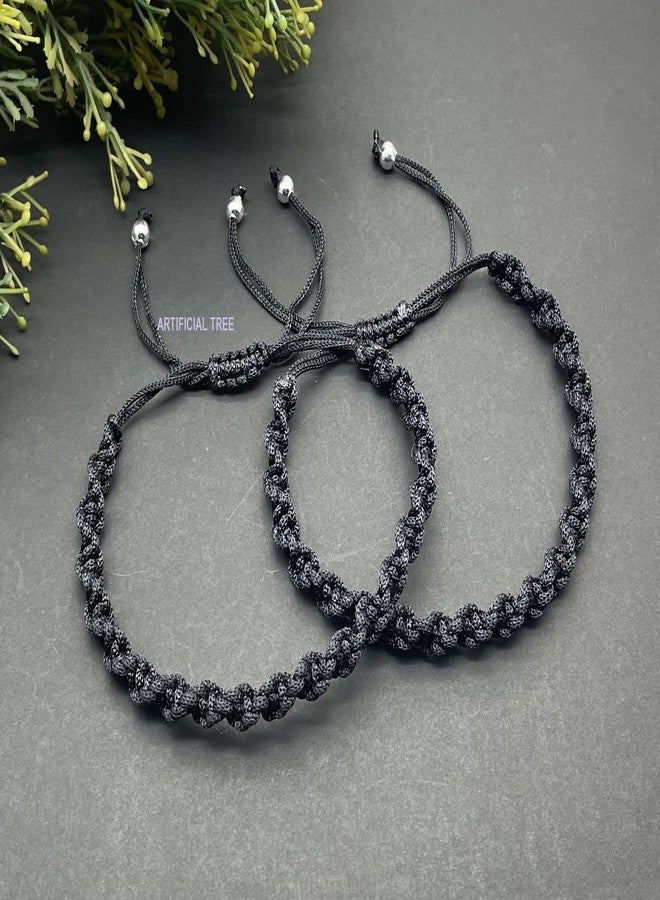 ARTIFICIAL TREE Handmade Evil Eye Charms Black Thread Adjustable Nazariya Payal | Anklet For Women, Girls 4 piece (AT PAYAL 0010) - Image 5