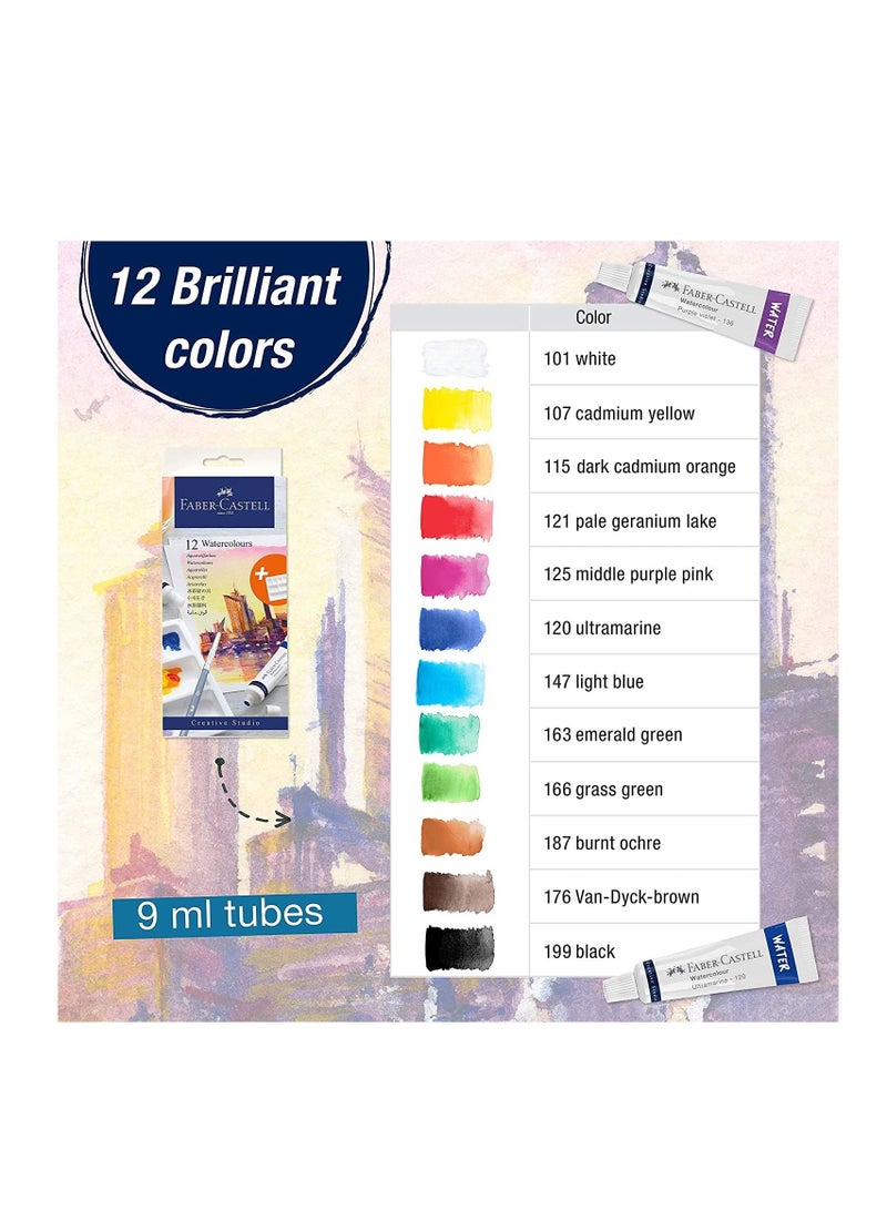 FABER-CASTELL 24-Piece Watercolour Paint Tubes With Palette And Paint Brush  - Image 3
