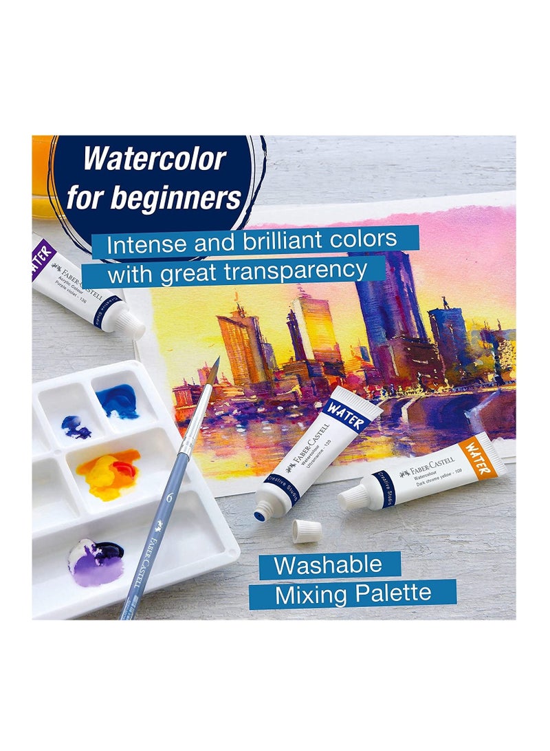 FABER-CASTELL 24-Piece Watercolour Paint Tubes With Palette And Paint Brush  - Image 2