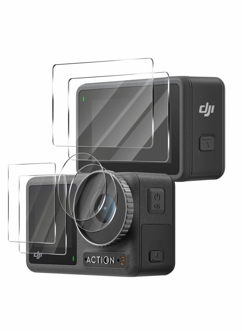 Generic 2 Sets Compatible for DJI OSMO Action 3 Screen Protector Anti Scratch High-Definition Tempered Glass, Screen Protector 2Pack  - Image 1