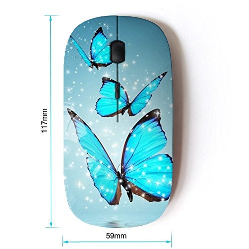 KOOLmouse [ Optical 2.4G Wireless Mouse [ Blue Sparkling Butterfly ] - Image 2