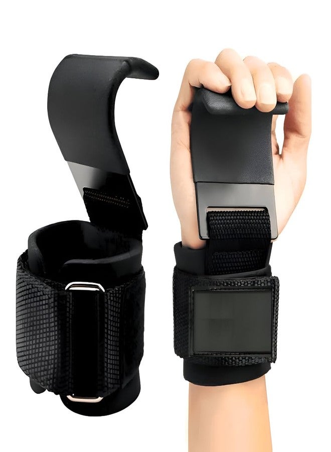 VARNH Power Hooks for Weightlifting - Neoprene Padded Wrist Straps with Steel Hooks - Enhanced Grip for Heavy Lifts, Pull-Ups, Shrugs & Deadlifts - Unisex - Set of 2 - Image 1