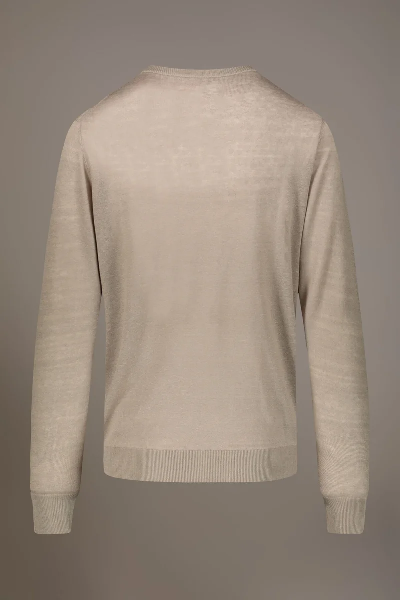 Doppelganger  Round neck sweater 100% linen - Beige for Men | Best Price UAE