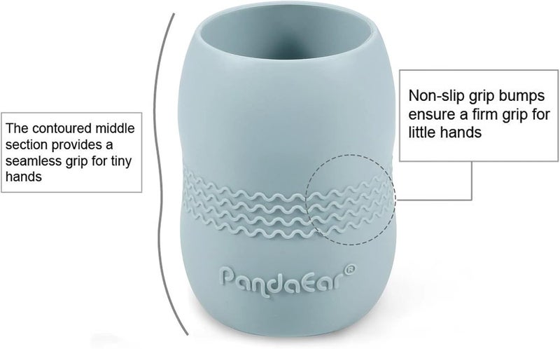 PandaEar 3 Pack 100 Tiny Silicone Drinking Training Cup for Baby and Toddler Tiny Open Cups for Infants BlueGreenTan - Image 5