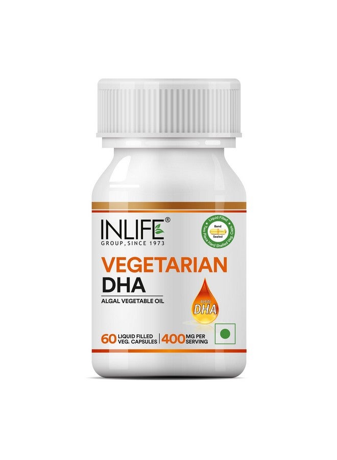 INLIFE Plant Based Omega 3 Supplement | DHA 400mg from Algal Oil | Skin, Eye, Bone, Joint Health - 60 Liquid Filled Vegetarian Capsules (Pack of 1) - Image 3