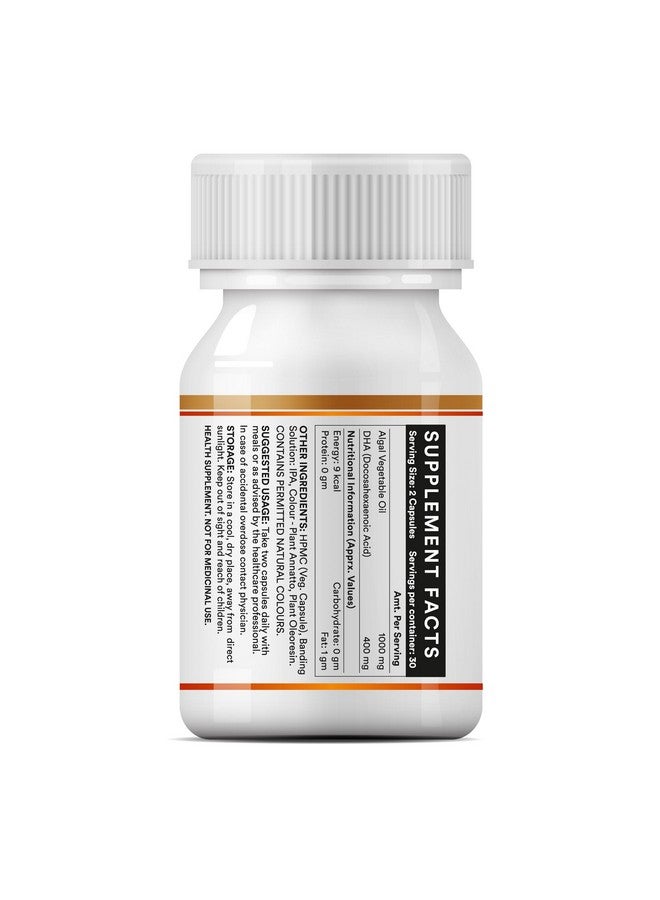 INLIFE Plant Based Omega 3 Supplement | DHA 400mg from Algal Oil | Skin, Eye, Bone, Joint Health - 60 Liquid Filled Vegetarian Capsules (Pack of 1) - Image 4