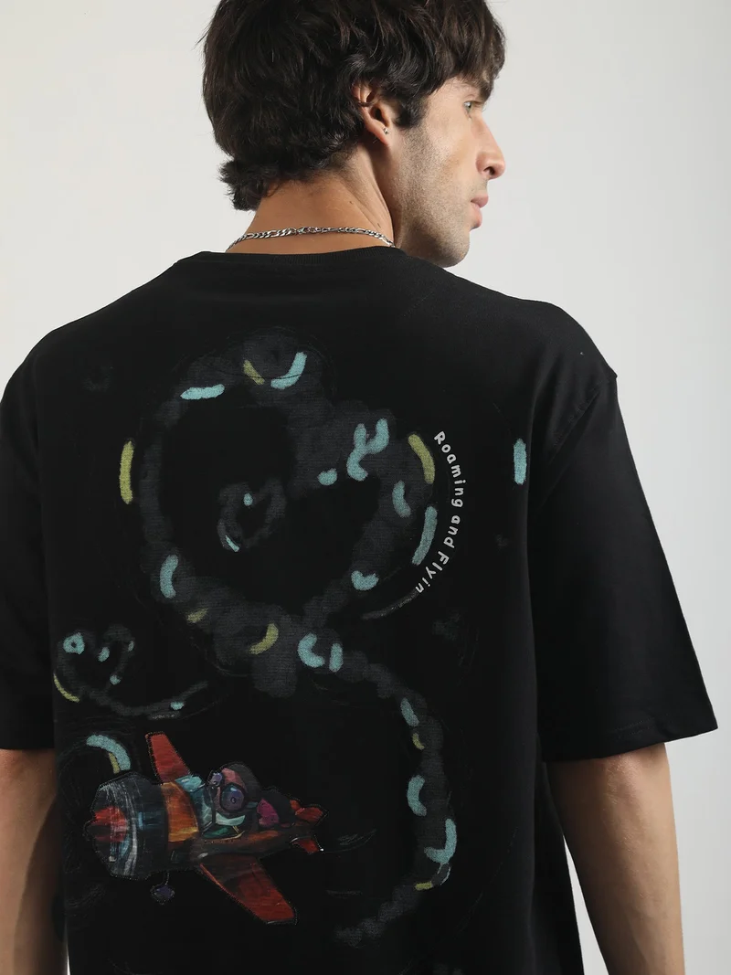 Maniac  Maniac Mens Miami Washed Round Neck Half Sleeve Grey Cotton T-Shirt for Men | Best Price UAE