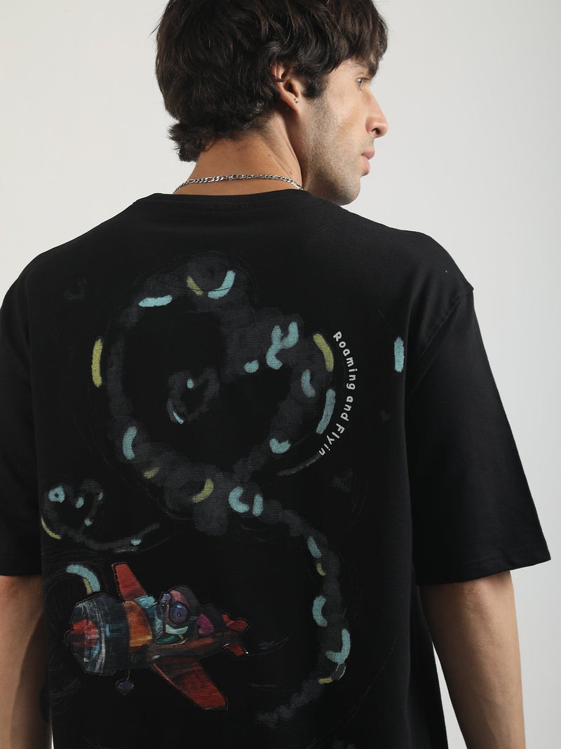 Maniac Mens Miami Washed Round Neck Half Sleeve Grey Cotton T-Shirt - Image 4