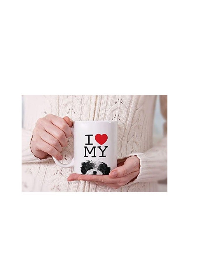 RYN I Heart My American Pit Bull Puppy Dog White Ceramic Coffee Mug Tea Cup, 11 OZ - Image 3
