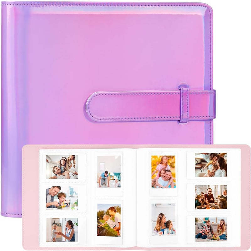 Veicevol 360 Pockets Photo Album for Fujifilm Instax Mini Camera, Album for Polaroid Photo, Leather Cover, Photo Album for Fujifilm Instax Mini 12 11 9 40 8 7 Evo LiPlay Camera, Magic Purple - Image 1