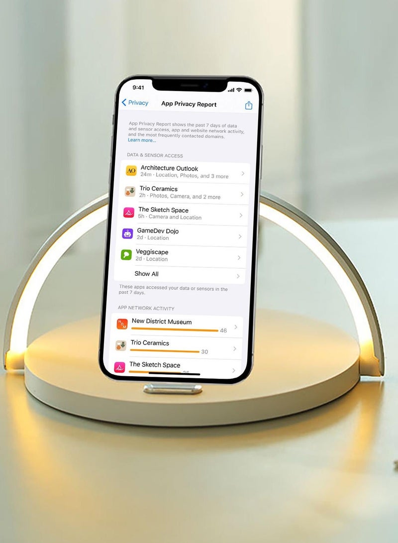 سيلي LED Desk Bedside Night Lamp with 15W Wireless Charger Table Lamp with Touch Control, 3 Brightness Levels, Cell Phone Holder and Eye-Caring Night Light for Kids Adult Home Bedroom Office - Image 1