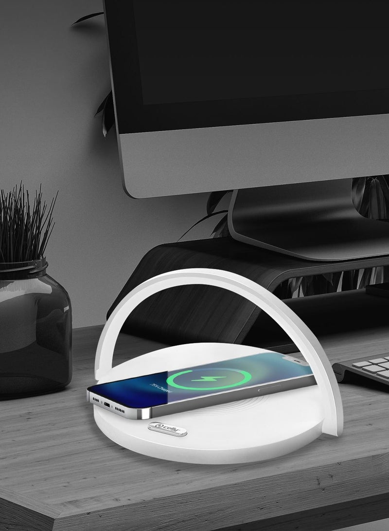 سيلي LED Desk Bedside Night Lamp with 15W Wireless Charger Table Lamp with Touch Control, 3 Brightness Levels, Cell Phone Holder and Eye-Caring Night Light for Kids Adult Home Bedroom Office - Image 4