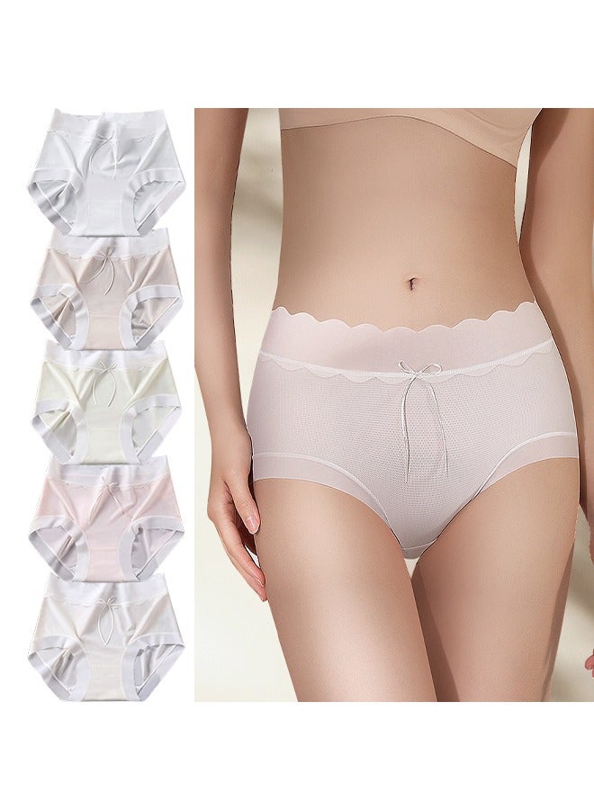 Women's 5 Pack Ribbed Briefs Soft Stretchy Mid Waist Breathable Panties, Ideal for All-Day Comfort  - Image 1