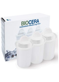 Biocera Alkaline Water Filter Jug Replacement Cartridges, Produce Alkaline, Antioxidant, Hydrogen Rich Water, Nsf Certified , Pack Of 3 -6 Months Supply