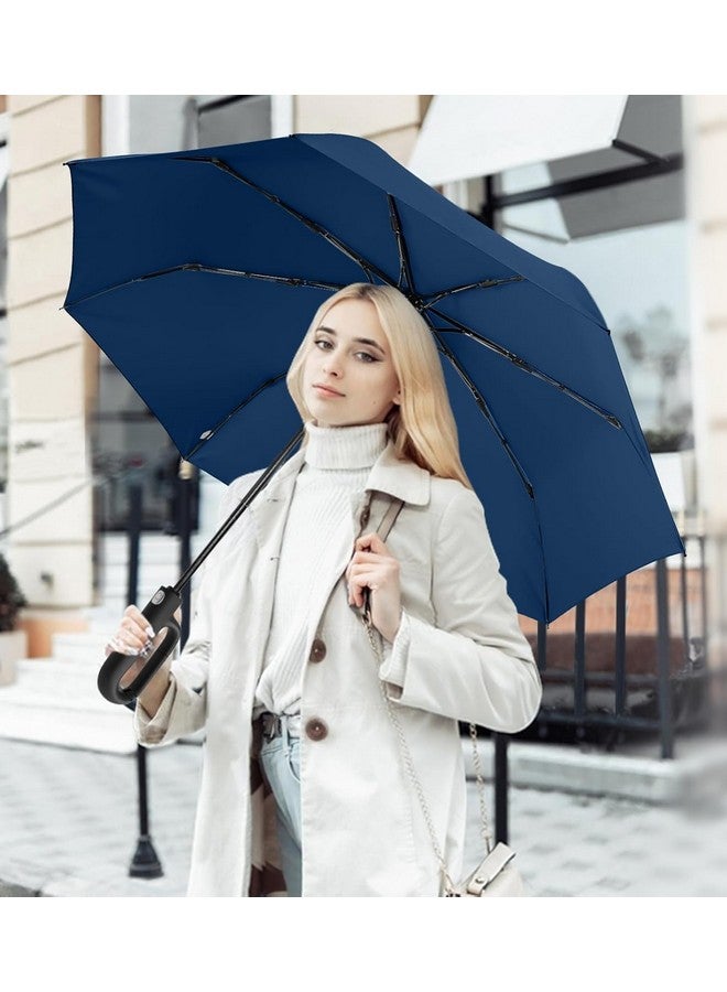 GaxQuly GaxQuly Umbrella for Men Women || Folding Umbrella With Carabiner Handle || 10 Reinforced Ribles || Windproof and Sunproof || Auto Umbrella Big Size for Men/Women/Kids (Blue)  - Image 4