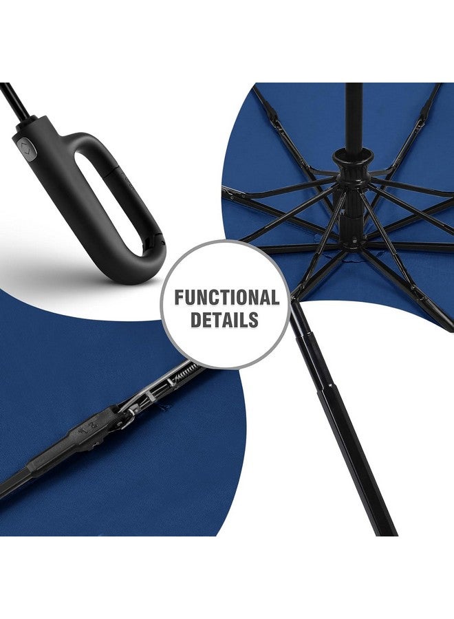 GaxQuly GaxQuly Umbrella for Men Women || Folding Umbrella With Carabiner Handle || 10 Reinforced Ribles || Windproof and Sunproof || Auto Umbrella Big Size for Men/Women/Kids (Blue)  - Image 5