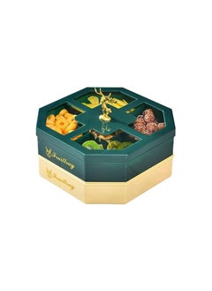 Nordic Style Light Luxury 5 Compartment Candy Box with Creative Deer Grip Lid Stackable PP Dried Fruit Snack Plates for Kitchen
