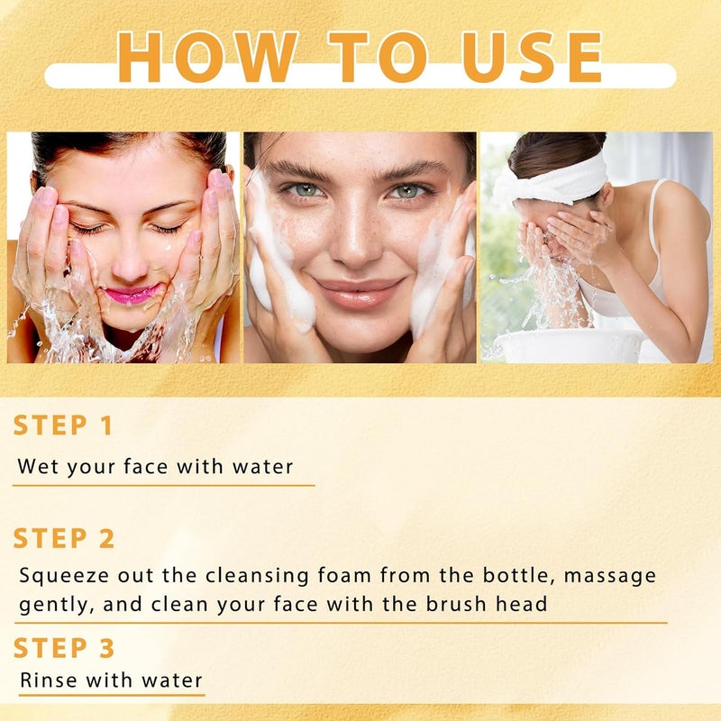 hadaclub Turmeric Wash and Care Two Piece Set Tuemeric Facial Cleanser Turmeric Soap Combo Turmeric Cleansing MousseFor All Skin Types 1PCS Turmeric Wash1PCS Turmeric Soap - Image 4