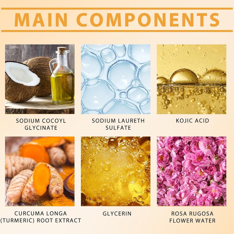hadaclub Turmeric Wash and Care Two Piece Set Tuemeric Facial Cleanser Turmeric Soap Combo Turmeric Cleansing MousseFor All Skin Types 1PCS Turmeric Wash1PCS Turmeric Soap - Image 3
