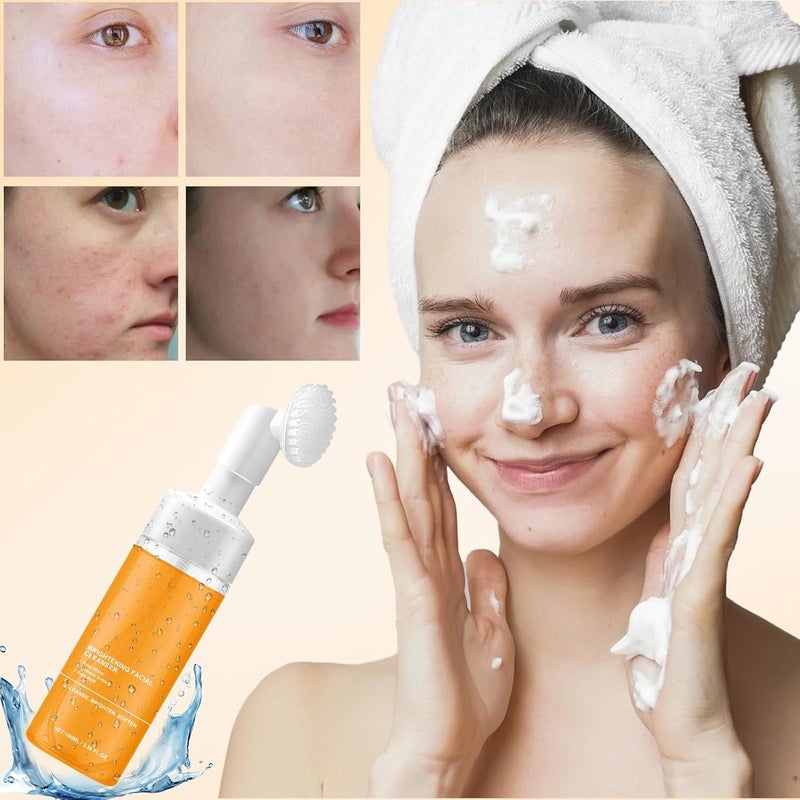 hadaclub Turmeric Wash and Care Two Piece Set Tuemeric Facial Cleanser Turmeric Soap Combo Turmeric Cleansing MousseFor All Skin Types 1PCS Turmeric Wash1PCS Turmeric Soap - Image 2