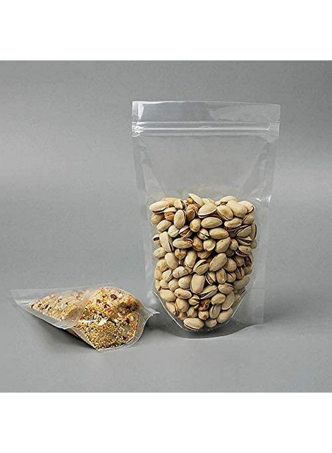 Deera Ziplock Airtight Standee Stand up Clear/Transparent Food Grade Polythene/Polyester Lamination Pouch/Cover/Bag with Zipper self Seal and Reusable-(100mm x170mm) (Pack of 50) - Image 4
