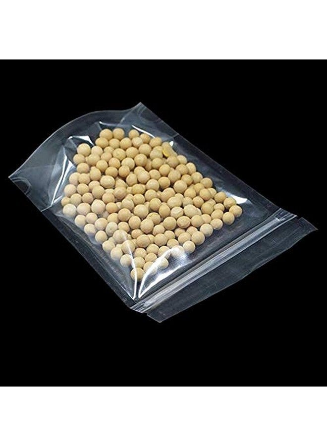 Deera Ziplock Airtight Standee Stand up Clear/Transparent Food Grade Polythene/Polyester Lamination Pouch/Cover/Bag with Zipper self Seal and Reusable-(100mm x170mm) (Pack of 50) - Image 3