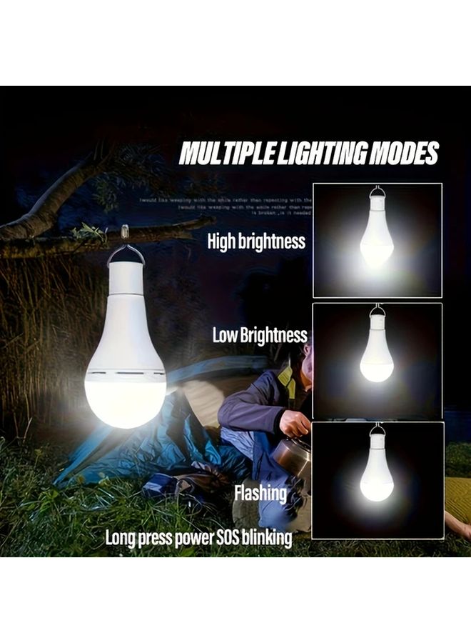 6pcs Solar LED Bulbs USB Rechargeable Emergency Light Portable Outdoor Lighting - Image 5